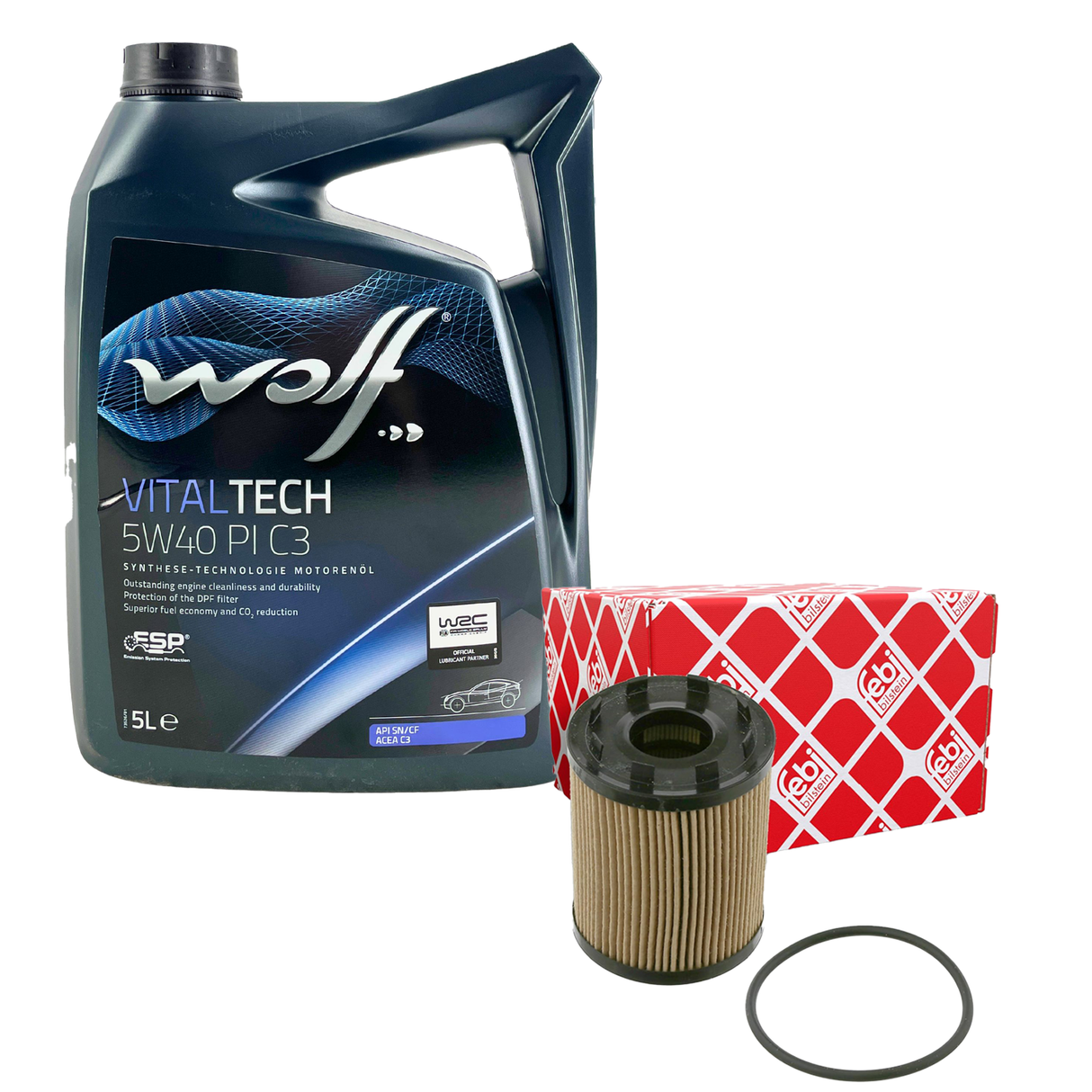 5 L Wolf VitalTech 5W40 C3 Febi Bilstein 26366 OPEL Astra Corsa 1.3 CDTI