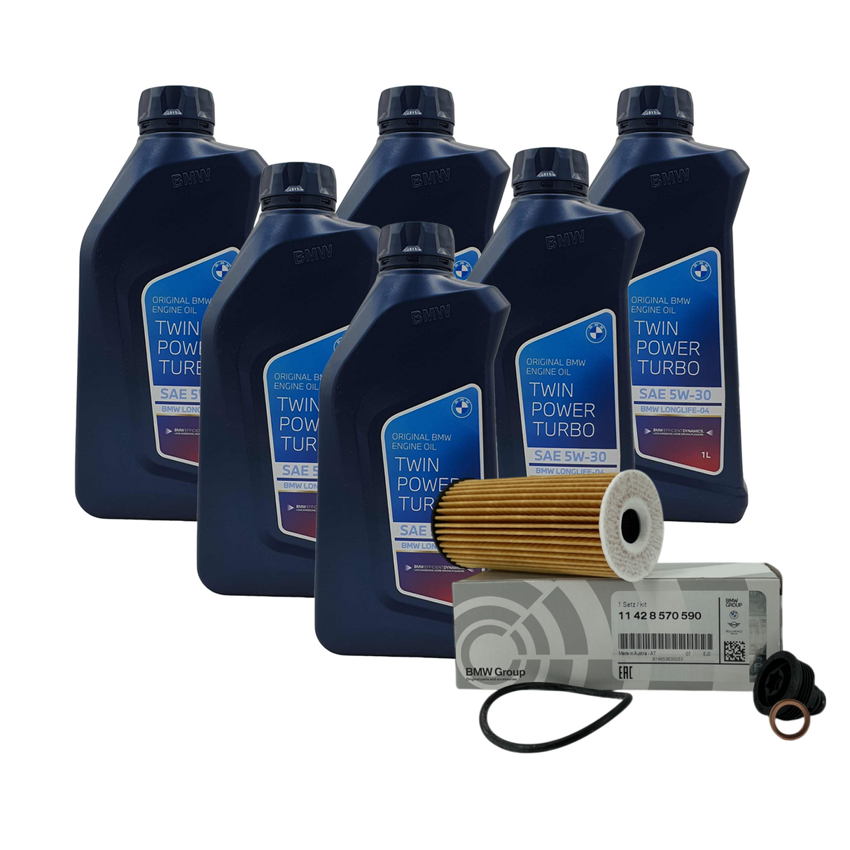 BMW TwinPower Turbo LL-04 5W-30 6 x 1 Liter + Original BMW Ölfilter 11428570590