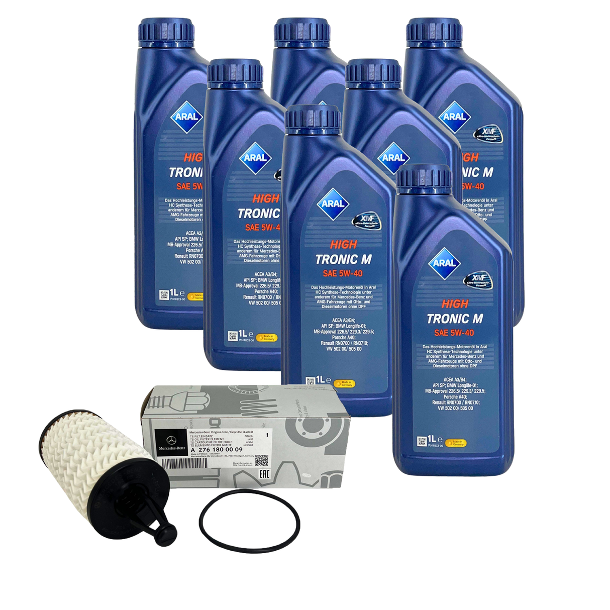 7L Aral HighTronic M 5W40 OEM Filter MB 27618000009 für Mercedes C/E/S-Klasse