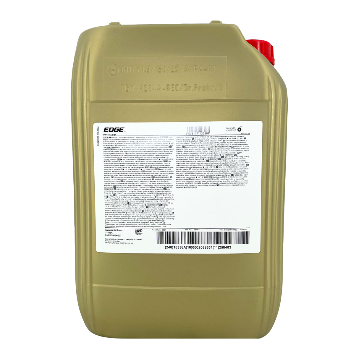 Castrol EDGE 0W-40 A3/B4 20 Liter Castrol