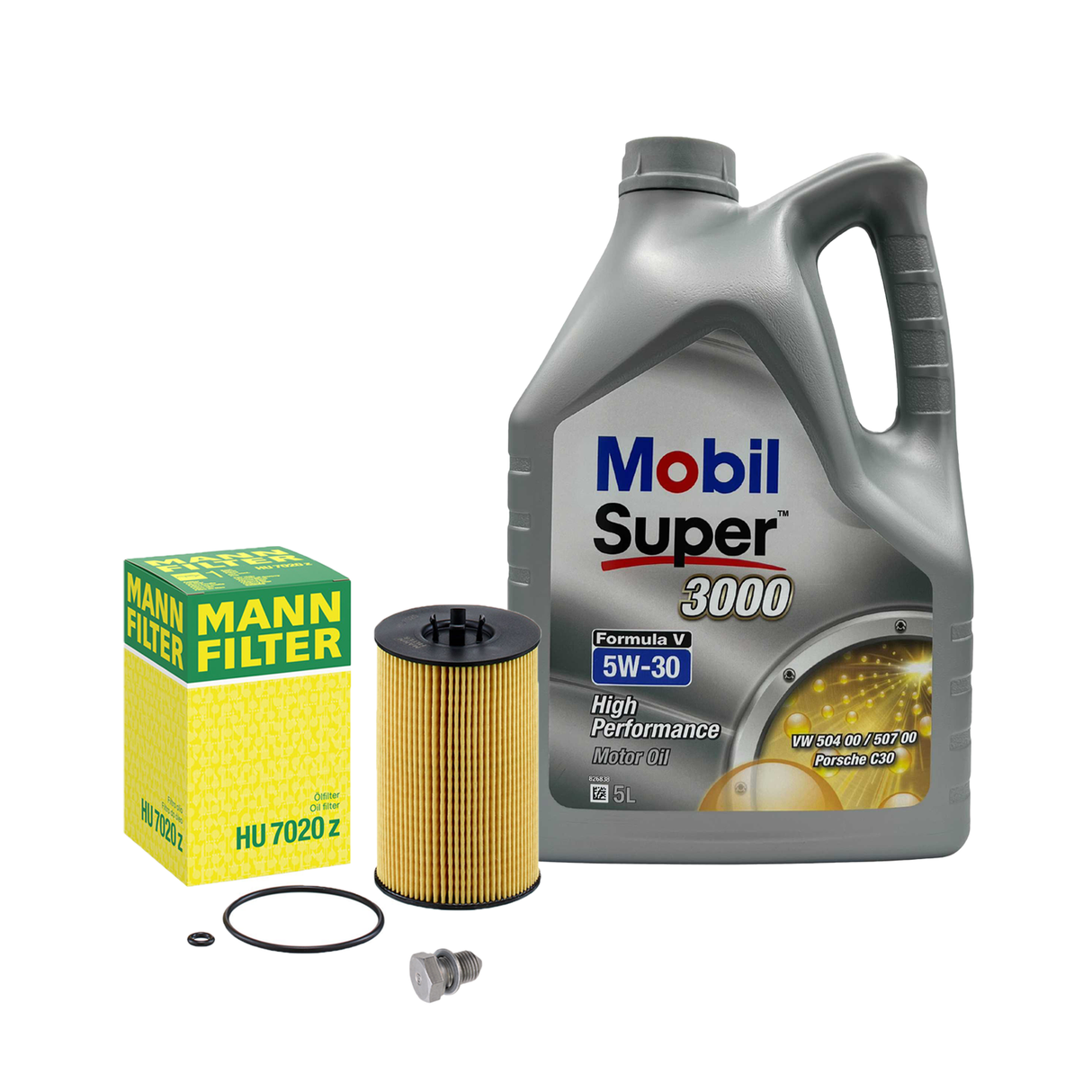 5L Mobil Super 3000 Formula V Ölfilter MANN HU 7020 Z für VW Audi Skoda Ölwechsel