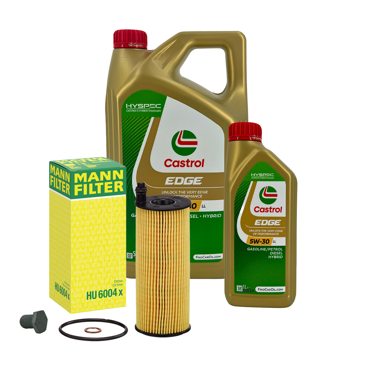Mann Ölfilter + 6L Castrol LL 5W30 für BMW 1er 3er 5er X1 X3 X4 X5 LL-04 HU6004x
