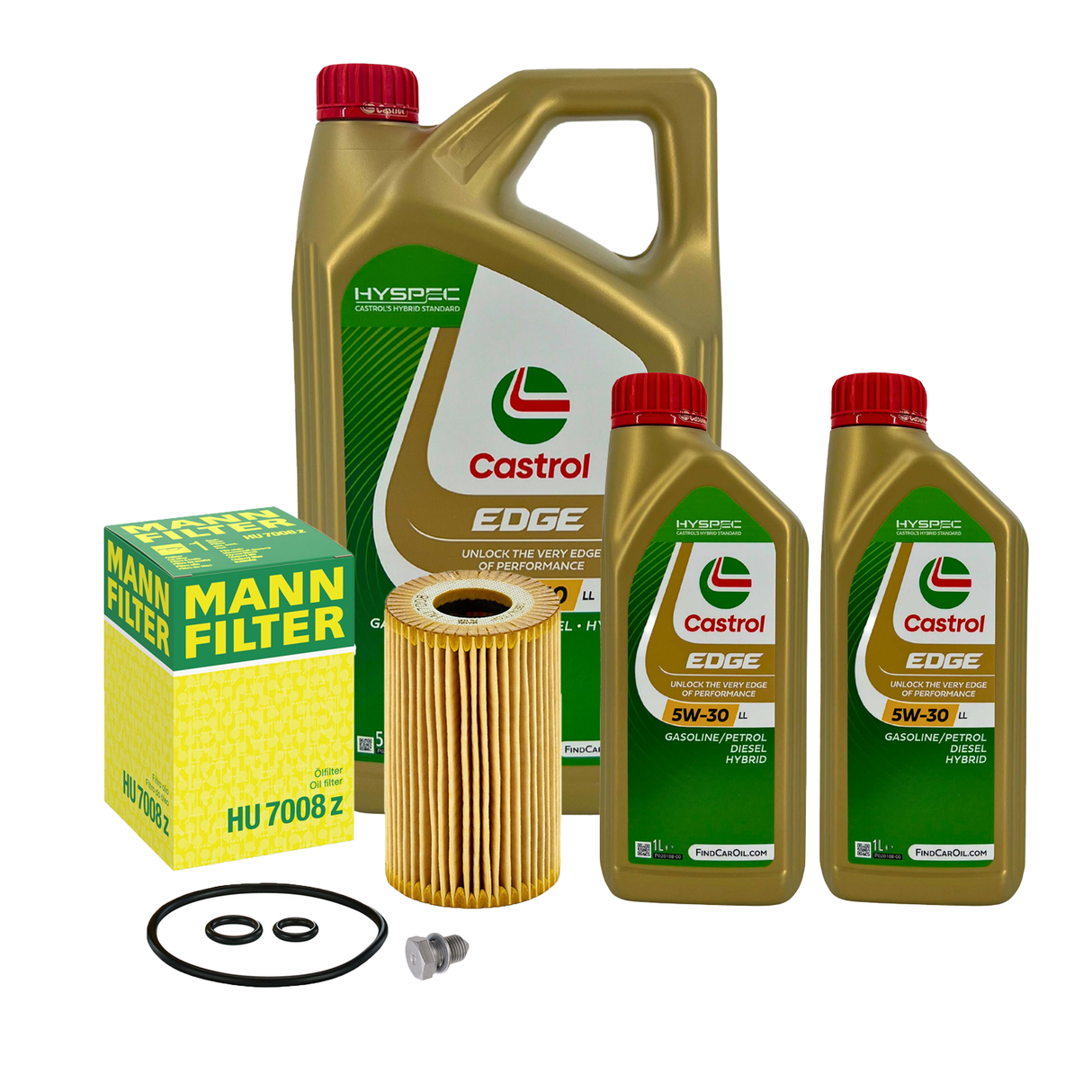 7L Castrol EDGE LL 5W30 Mann-Ölfilter VW Multivan T5 T6 Transporter 2.0 TDI