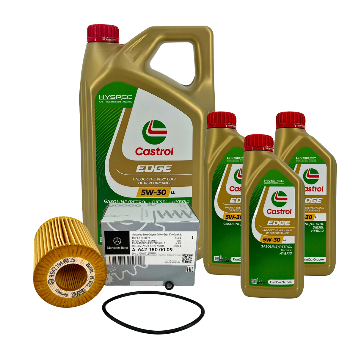 8L Castrol EDGE 5W30 LL OEM Ölfilter 6421800009 für C E G Klasse Sprinter
