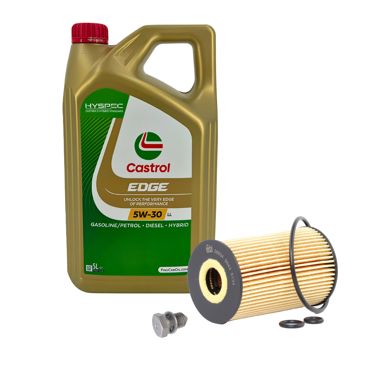 Febi Ölfilter +5L Castrol 5W30 Öl für 1.6/2.0TDI Audi A3 VW Golf 6 Passat Touran