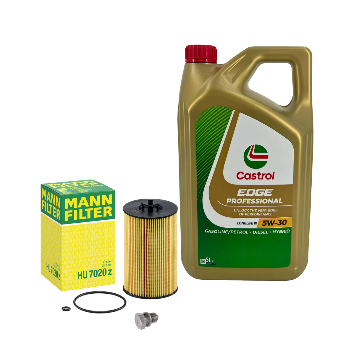 5L Castrol EDGE Professional 5W30 Motoröl + Ölfilter HU7020Z für VW 1.6 2.0 TDI