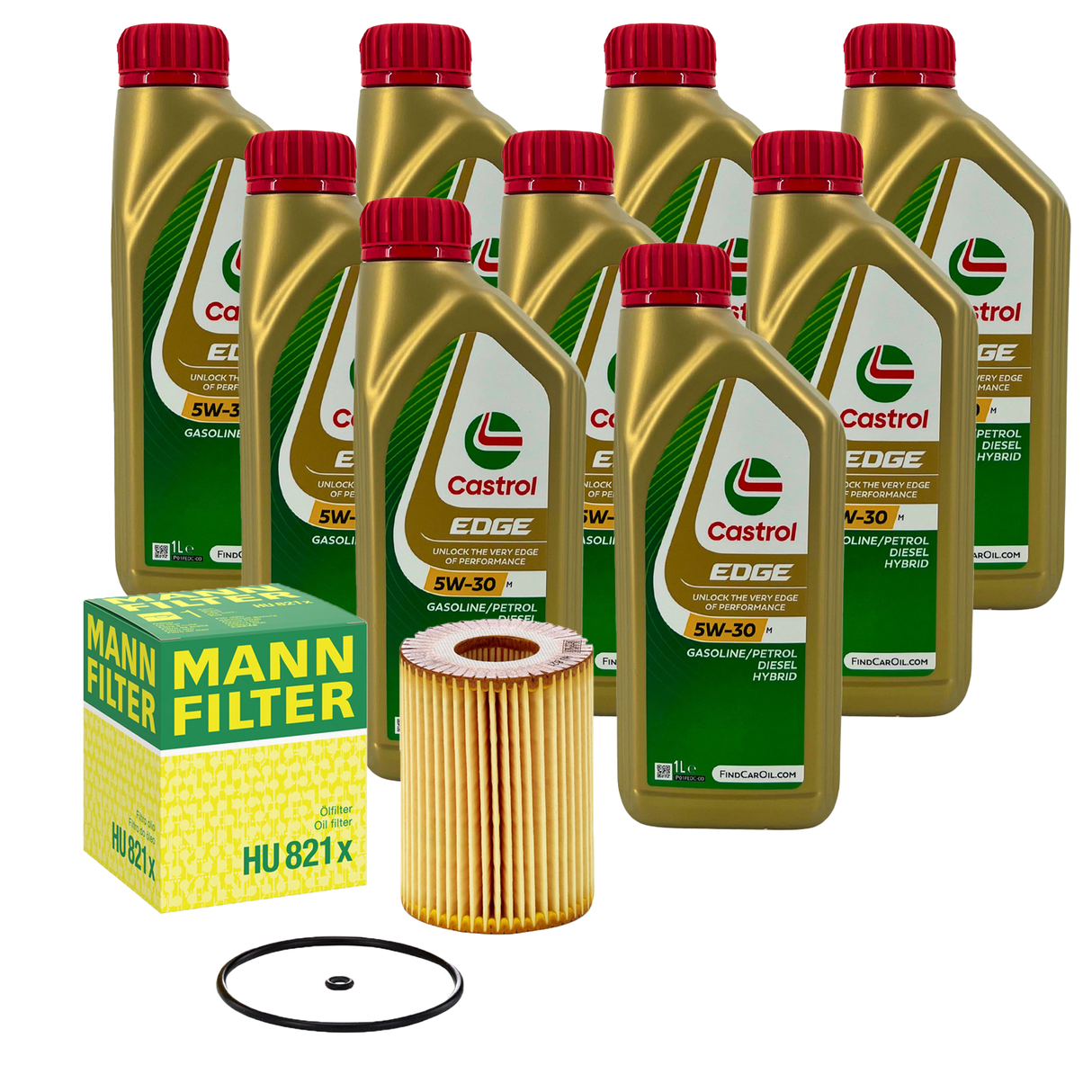 9L Castrol EDGE M 5W30 MB 229.51 + MANN Filter HU 821 x für Mercedes 3.0 CDI OM