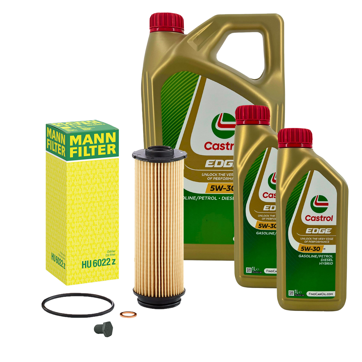 7L CASTROL EDGE 5W-30 M LL-04 + MANN Ölfilter für BMW 1er 3er 5er X3-7 B58 B57