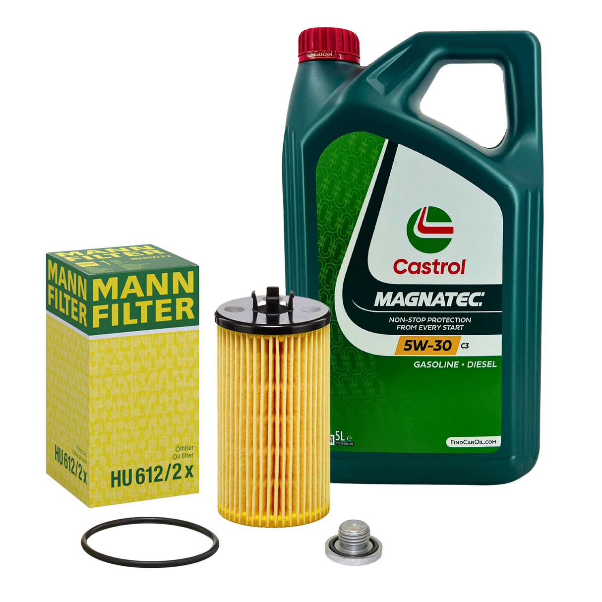 5 L Castrol Magnatec 5W30 C3 dexos2 + Mann Ölfilter HU612/2x für Opel Astra