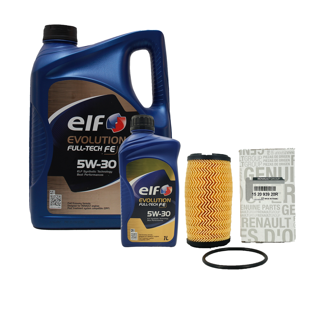6L elf Evolution Full-Tech FE 5W-30 Motoröl ORIGINAL Renault Ölfilter 152093920R