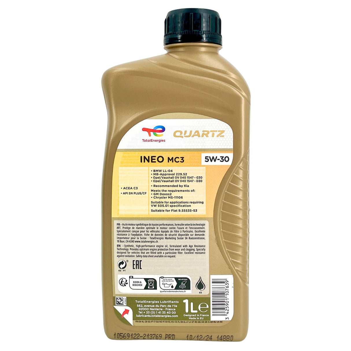 6 Liter TOTAL QUARTZ INEO MC3 5W-30 Motoröl + MANN HU10002z Ölfilter