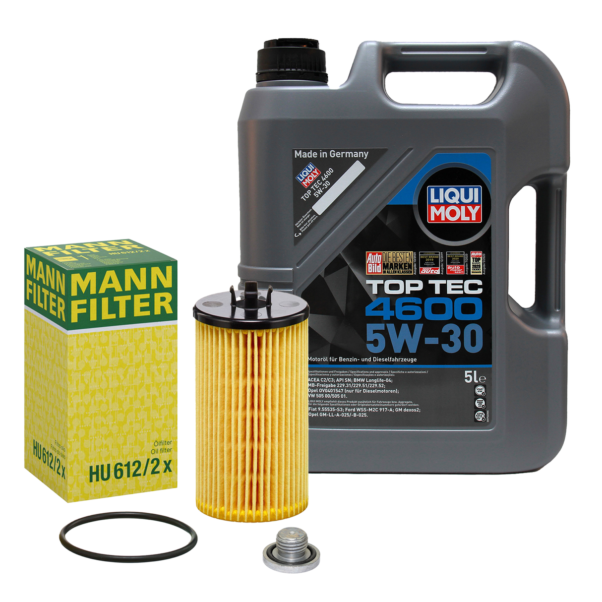 5L LIQUI MOLY Motoröl 5W30 dexos2 + MANN Ölfilter für OPEL ASTRA ZAFIRA 1.2-1.6