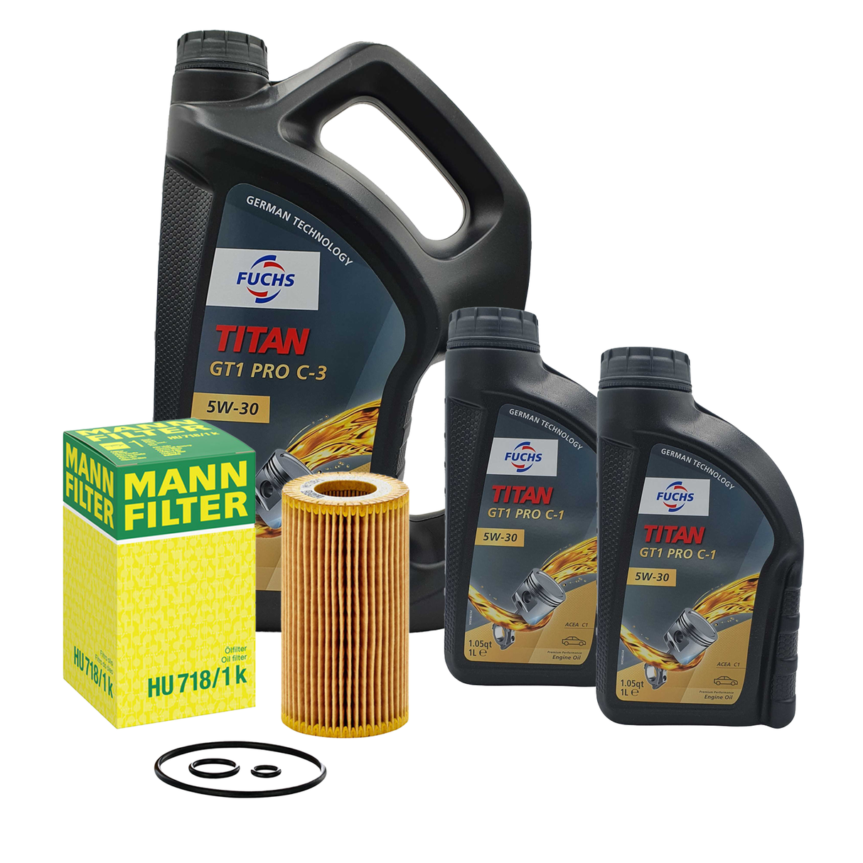 7L FUCHS Motoröl 5W30 + MANN Ölfilter für MERCEDES W203 W210 W211 200/220/270CDI