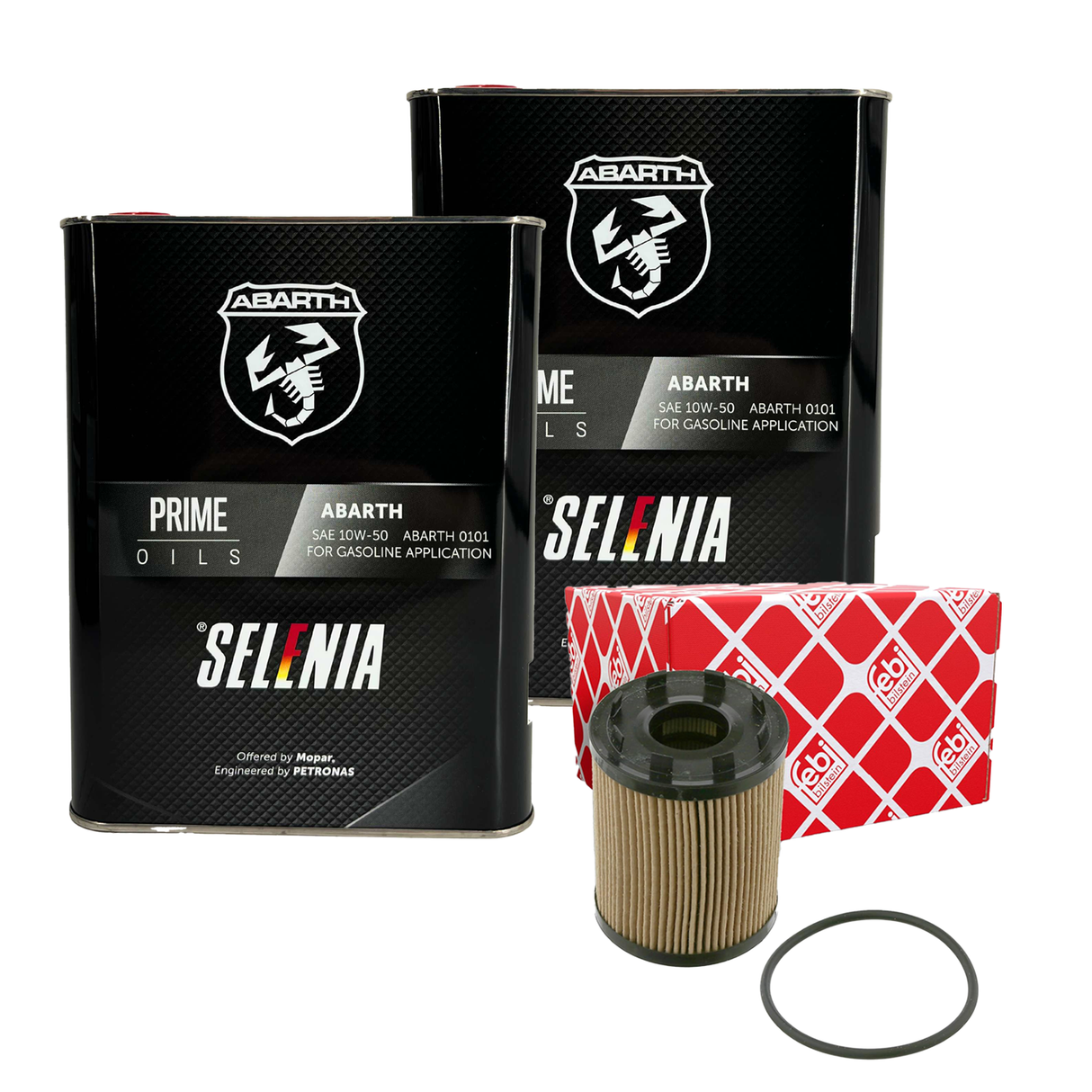 4L Petronas Selenia Abarth 10W50 Ölfilter Ölservicekit für Fiat 500 Abarth