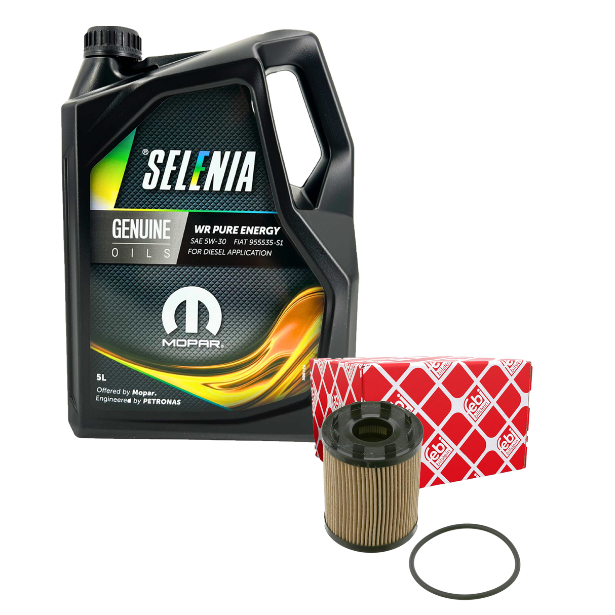 Selenia WR Pure Energy 5W-30 5 Liter + Febi Bilstein Ölfilter 26366