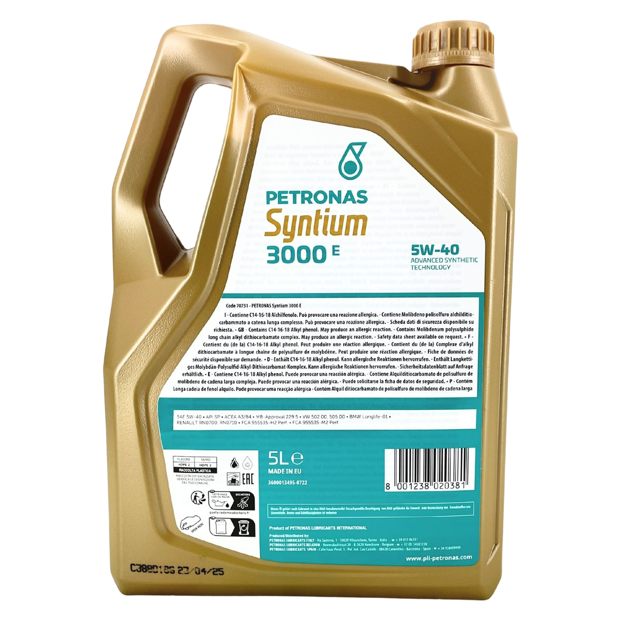 Petronas Syntium 3000 E 5W-40 SP 5 Liter