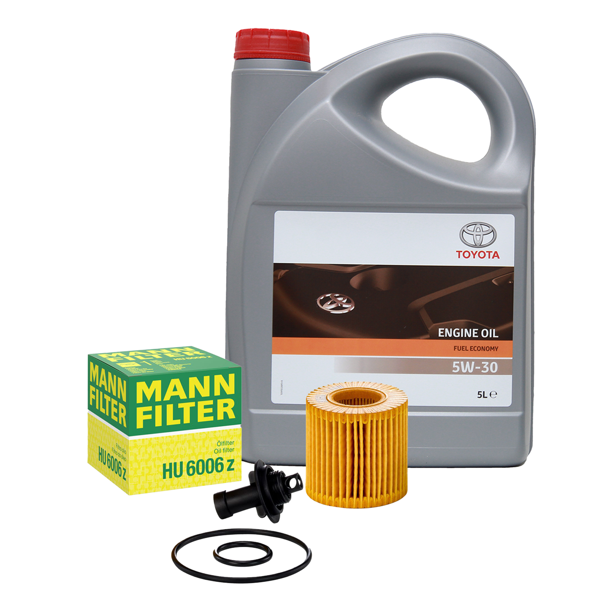 MANN Ölfilter + 5l 5W-30 FÜR TOYOTA AURIS E15 E18 AVENSIS T27 YARIS P9 P13 VERSO
