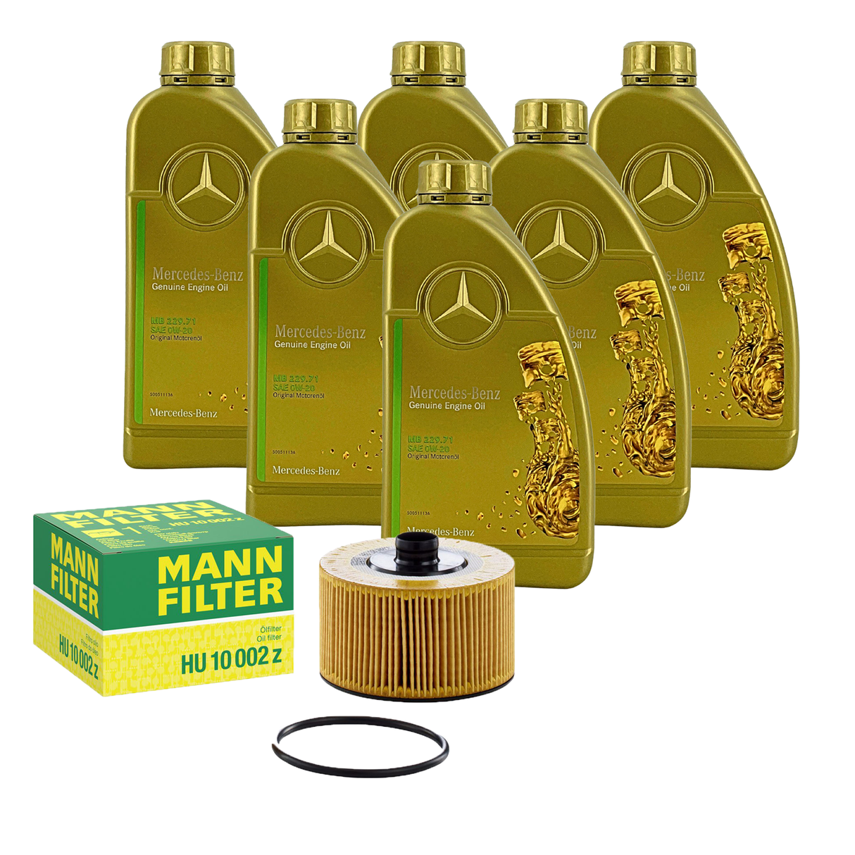 6L ORIGINAL 0W-20 MB 229.71 + MANN Ölfilter für MERCEDES W177 W247 C/X118 H/X247
