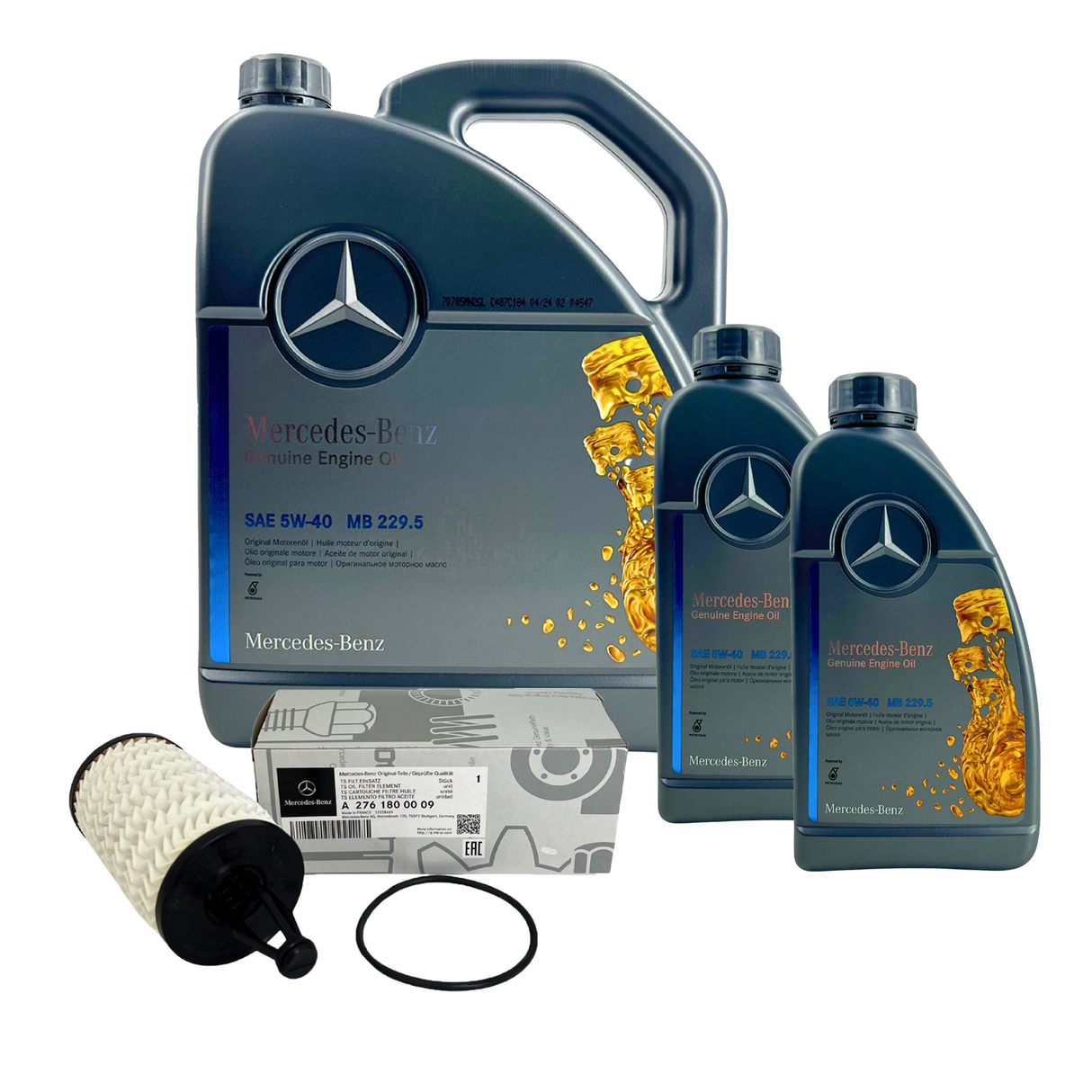 7L ORIGINAL Mercedes-Benz Motoröl ÖL 5W40 MB 229.5 + Ölfilter M276 2761800009