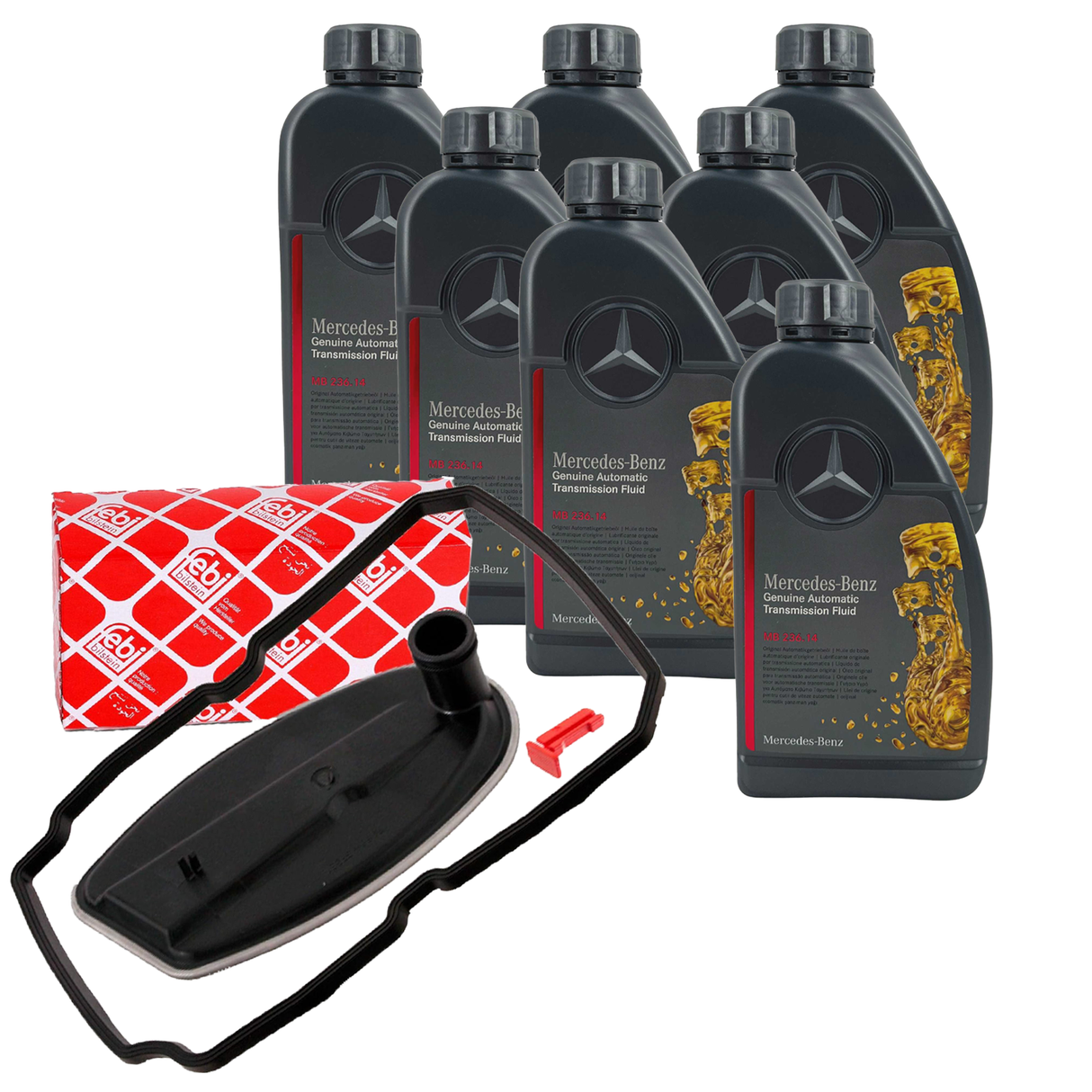 FEBI AUTOMATIKGETRIEBE FILTER 5 GANG + 7L MERCEDES-BENZ GETRIEBEÖL MB 236.14