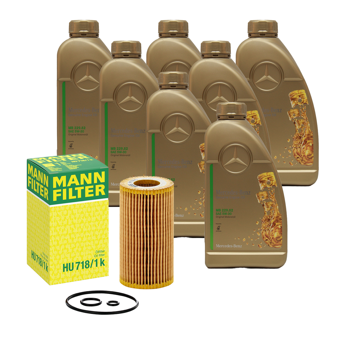 MANN FILTER ÖLFILTER+229.52 5W30 ÖL passend für MERCEDES W/S 203 204 210 211 CLK