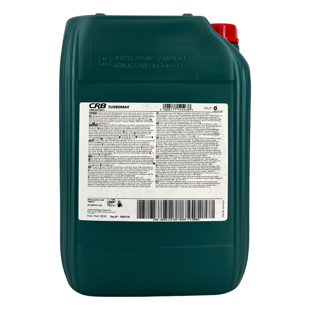 Castrol CRB Turbomax 10W-40 E4/E7 20 Liter