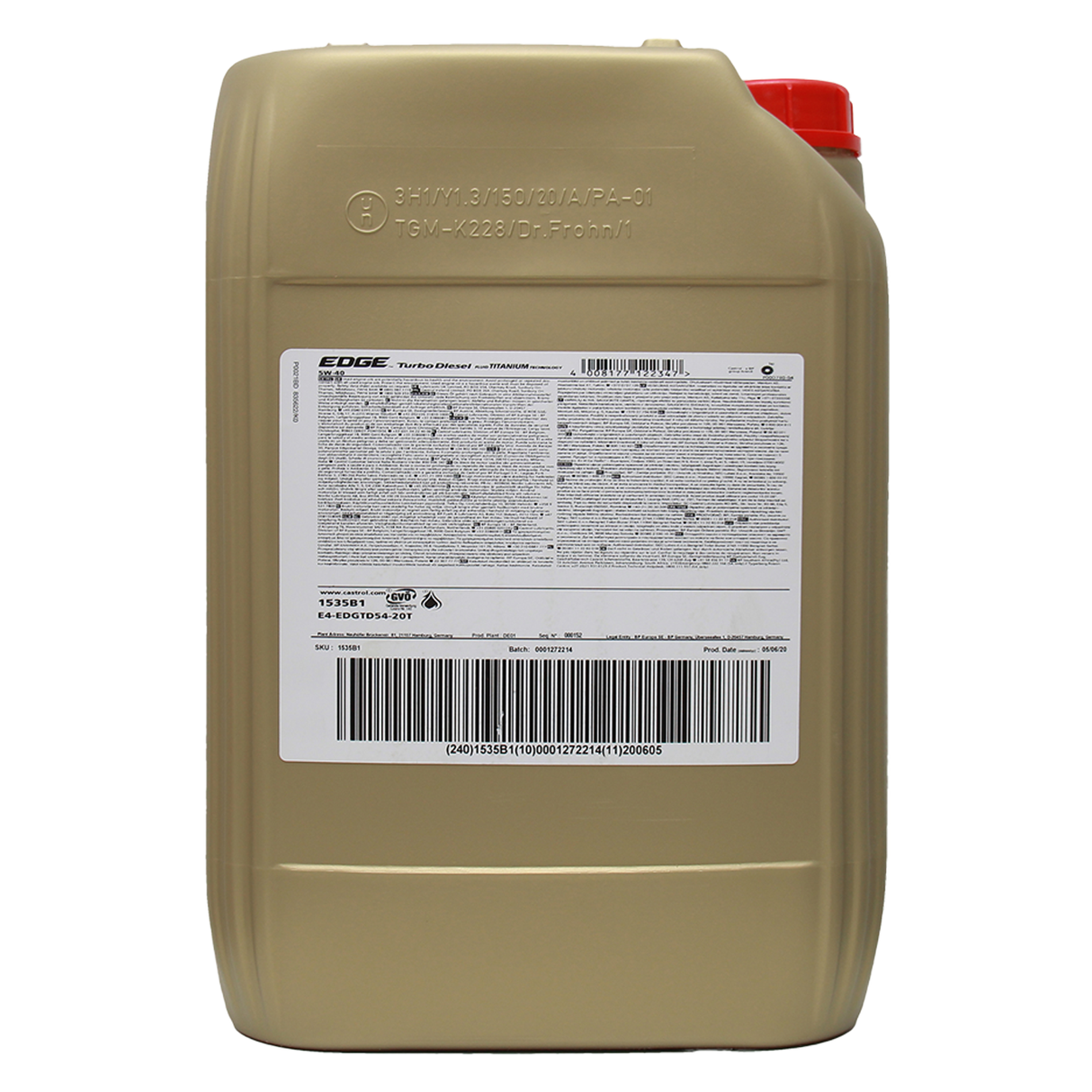 Castrol EDGE Turbo Diesel 5W-40 20 Liter Castrol