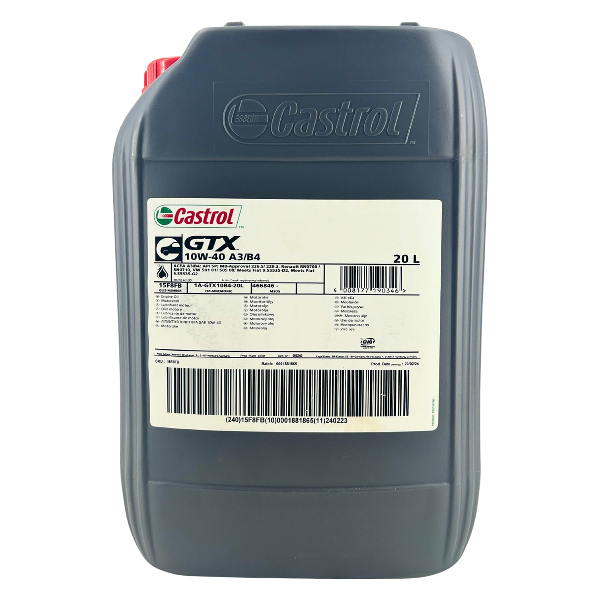Castrol GTX 10W-40 A3/B4 20 Liter