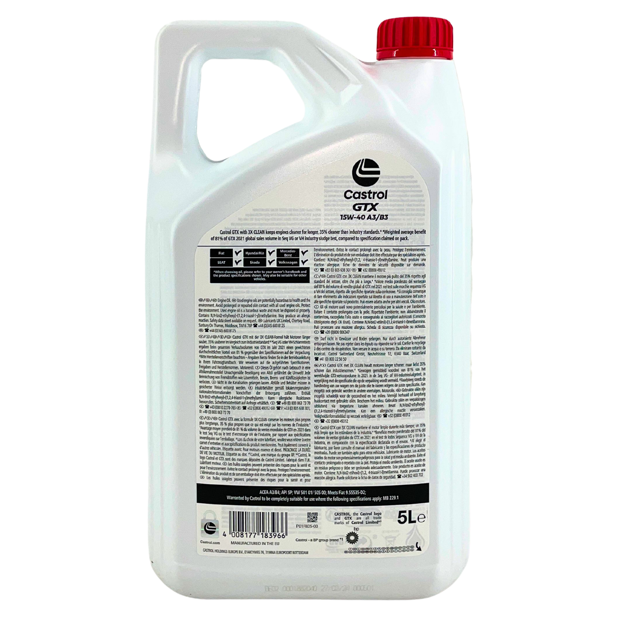 Castrol GTX 15W-40 A3/B3 5 Liter Castrol