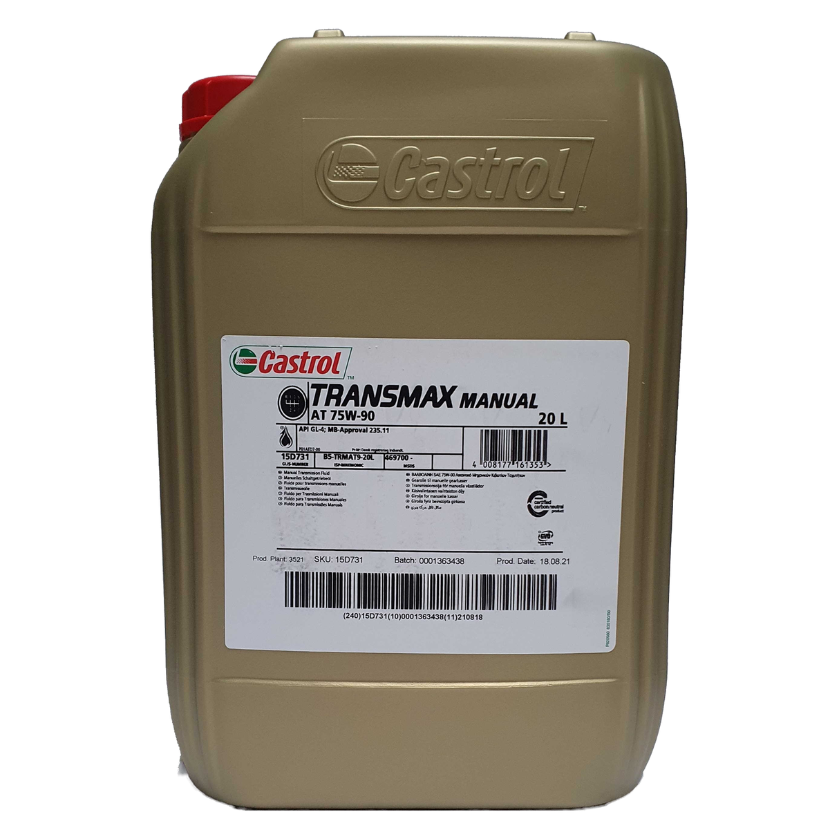 Castrol TRANSMAX Manual AT 75W-90 20 Liter