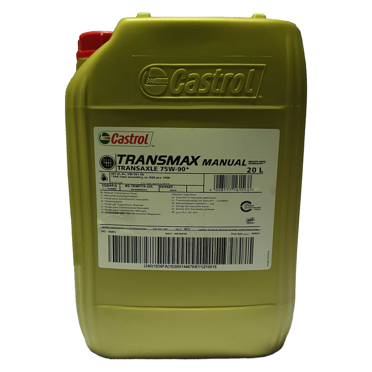Castrol TRANSMAX Manual Transaxle 75W-90 20 Liter