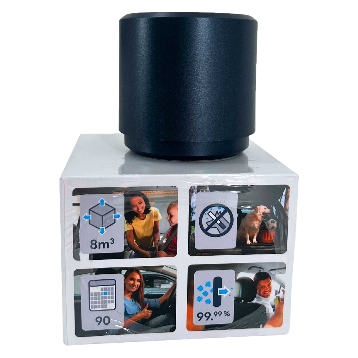 DK medical® CURVE Auto Luftreiniger Metal Black