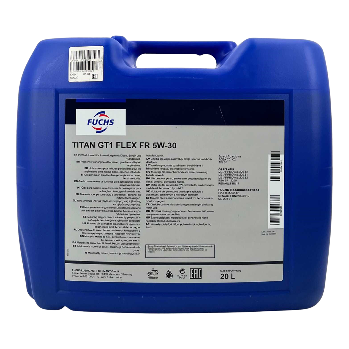 Fuchs Titan GT1 Flex FR 5W-30 20 Liter