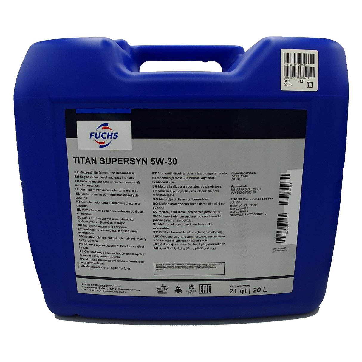 Fuchs Titan Supersyn 5W-30 20 Liter