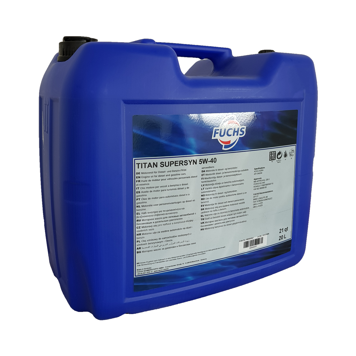 Fuchs Titan Supersyn 5W-40 20 Liter