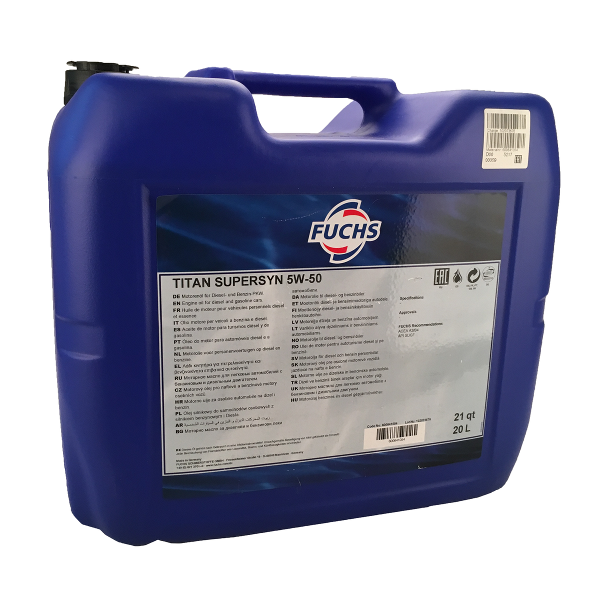 Fuchs Titan Supersyn 5W-50 20 Liter