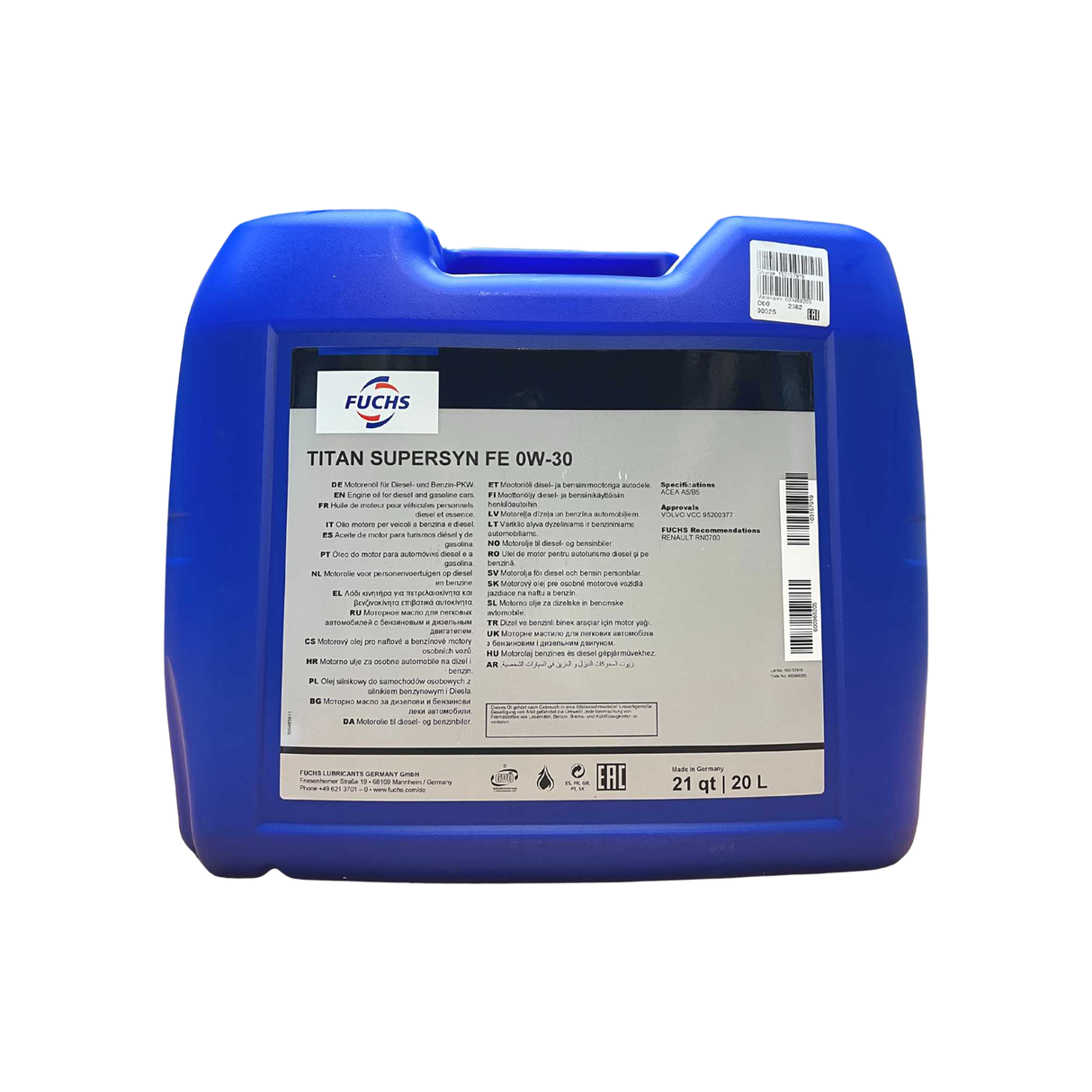 Fuchs Titan Supersyn FE 0W-30 20 Liter