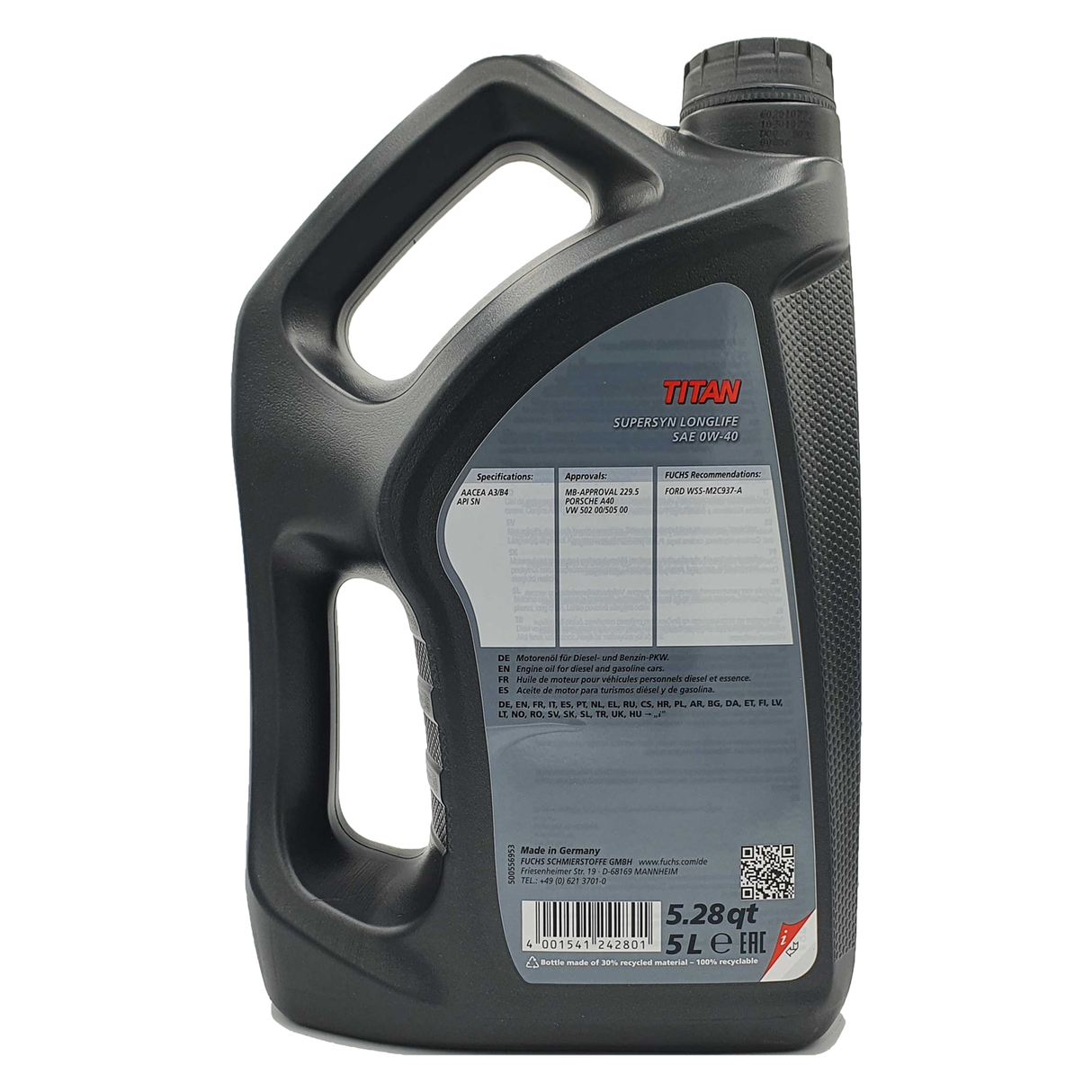 Fuchs Titan Supersyn Longlife 0W-40 5 Liter