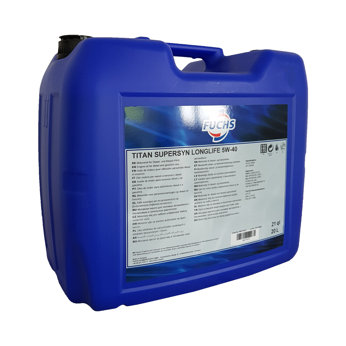 Fuchs Titan Supersyn Longlife 5W-40 20 Liter