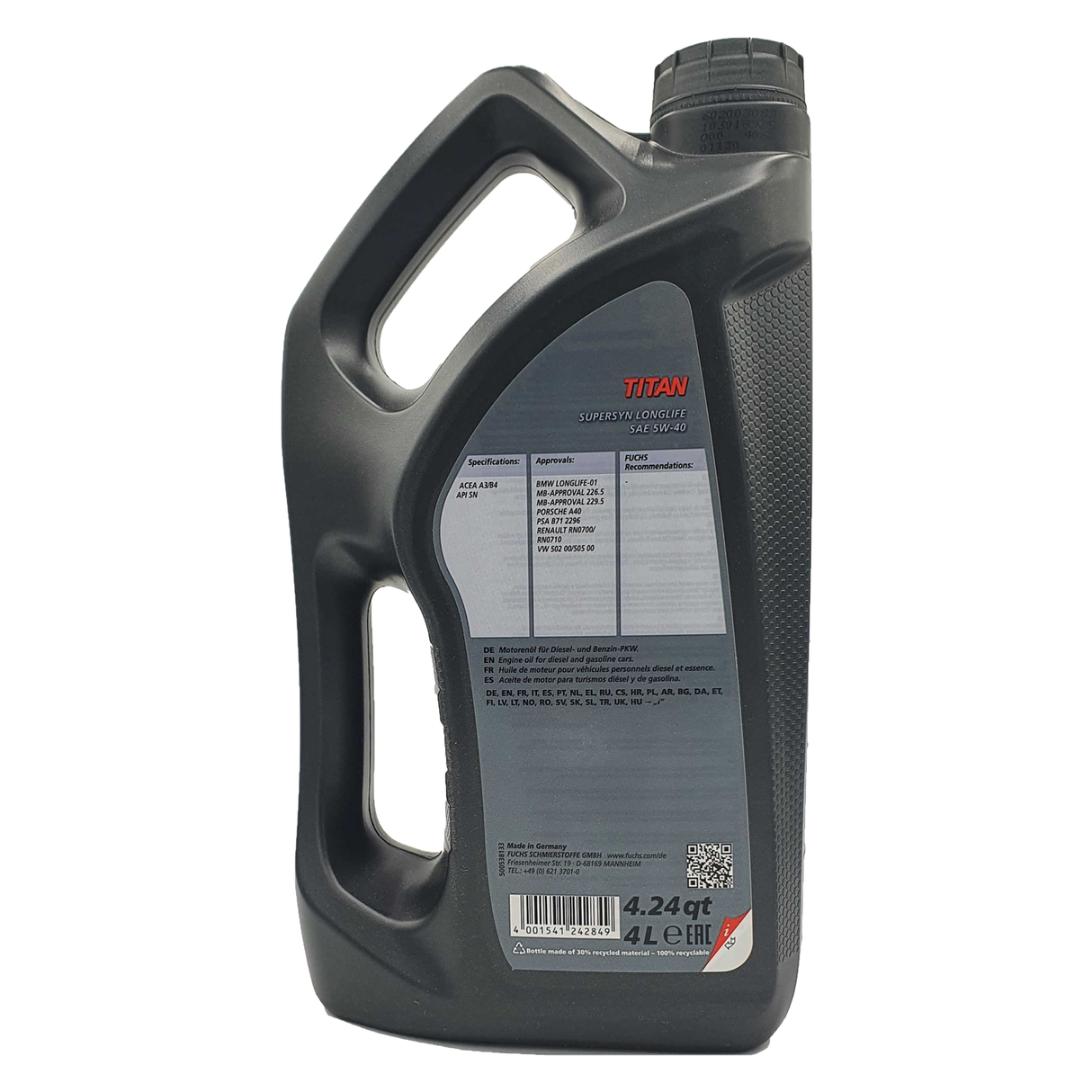 Fuchs Titan Supersyn Longlife 5W-40 4 Liter