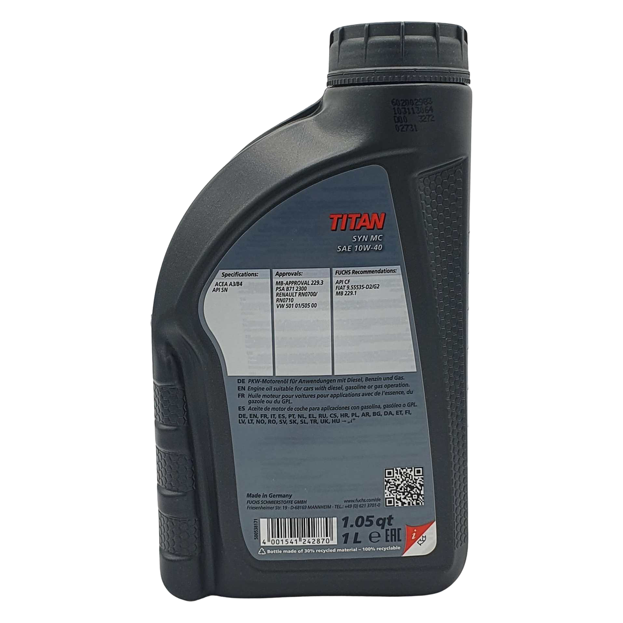 Fuchs Titan Syn MC 10W-40 1 Liter
