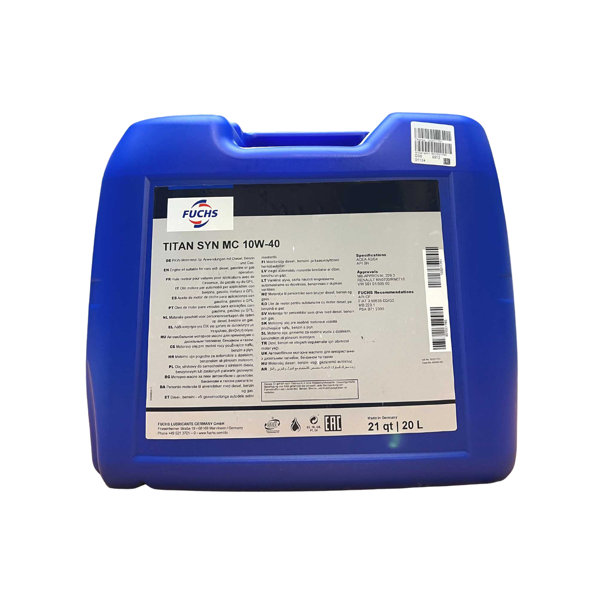 Fuchs Titan Syn MC 10W-40 20 Liter