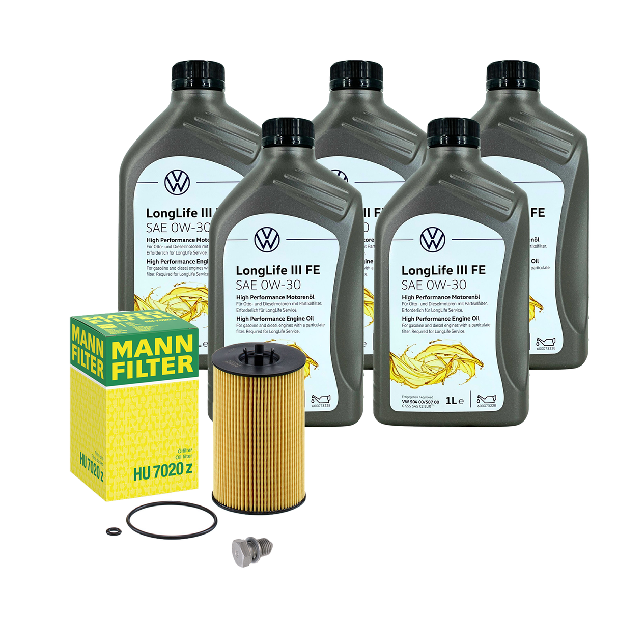 5x1L ORIGINAL 0W30 Motoröl + MANN Ölfilter für VW GOLF 6 7 PASSAT B8 1.6/2.0 TDI