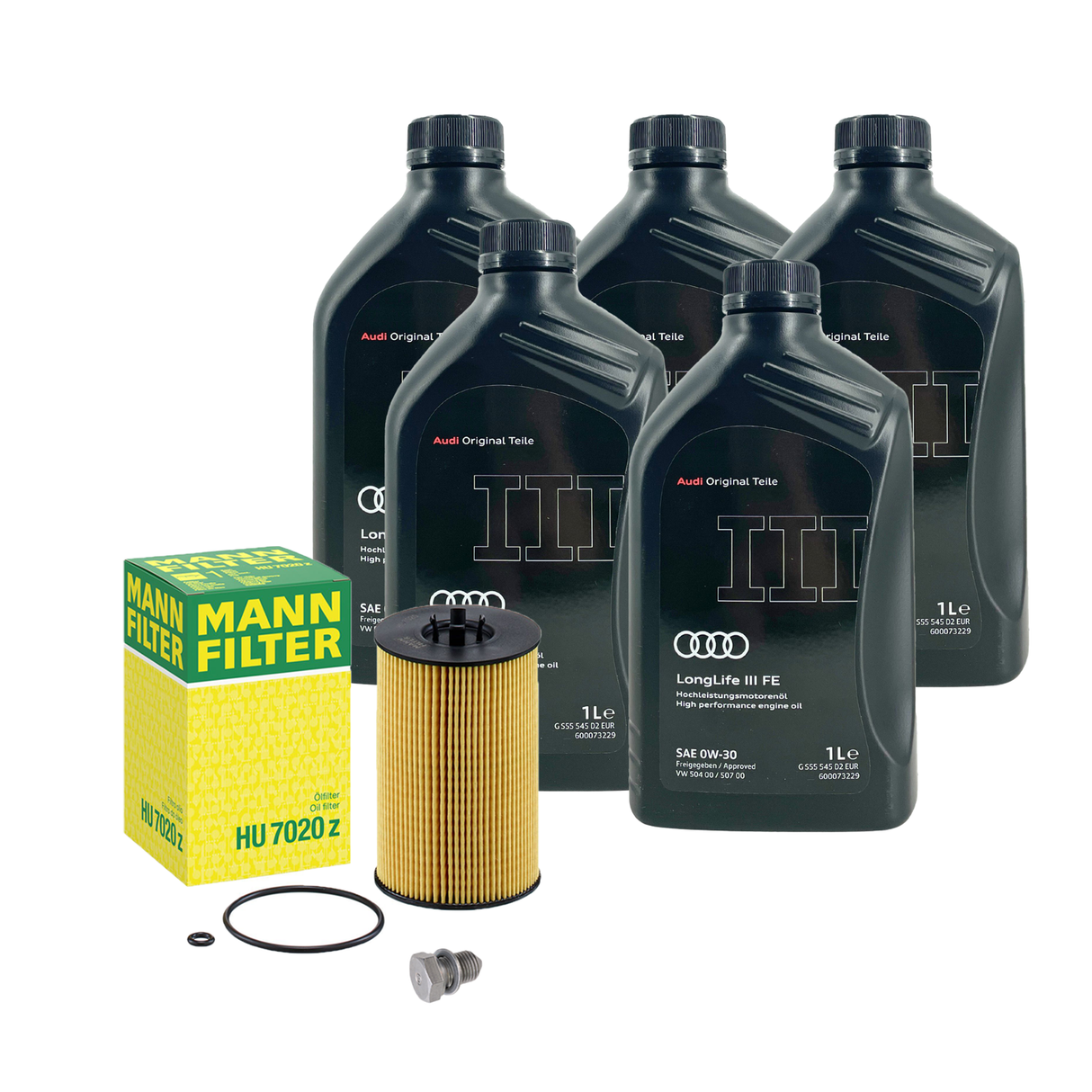 5 Liter Original Audi 0W30 Filter Ölablassschraube A3 A4 A5 Q3 Q5