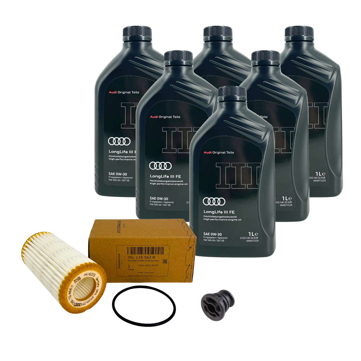Original Audi 0W30 Ölwechselset OEM FIlter 06L 115 562 B Audi A3-A7 Q3 Q5 TT