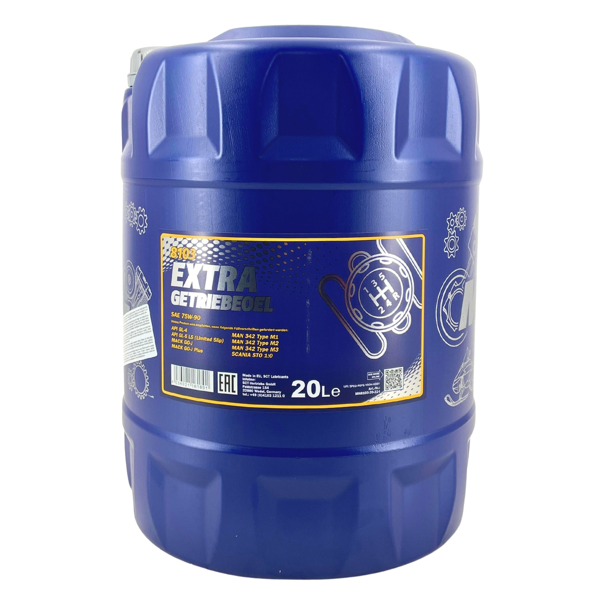 Mannol Extra Gear Oil Getriebeöl 75W-90 GL-4/GL-5 LS 20 Liter