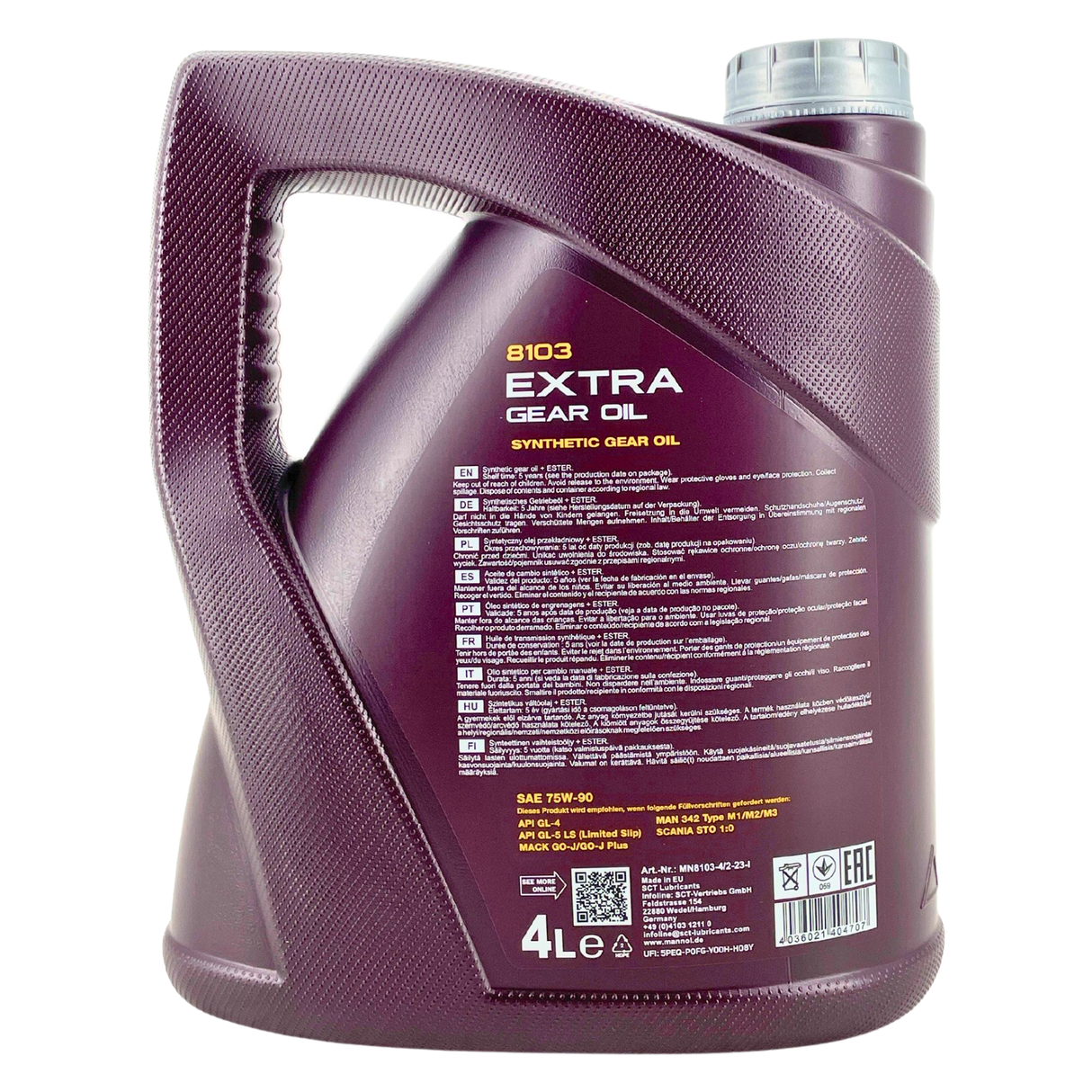 Mannol Extra Gear Oil Getriebeöl 75W-90 GL-4/GL-5 LS 4 Liter
