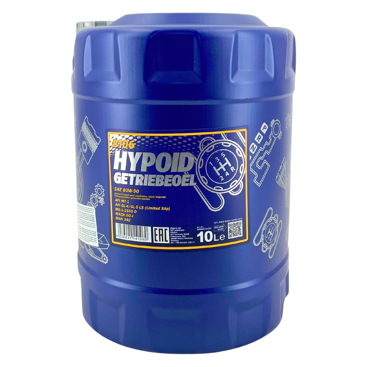 Mannol Hypoid Gear Oil Getriebeöl 80W-90 GL-4/GL-5 LS 10 Liter
