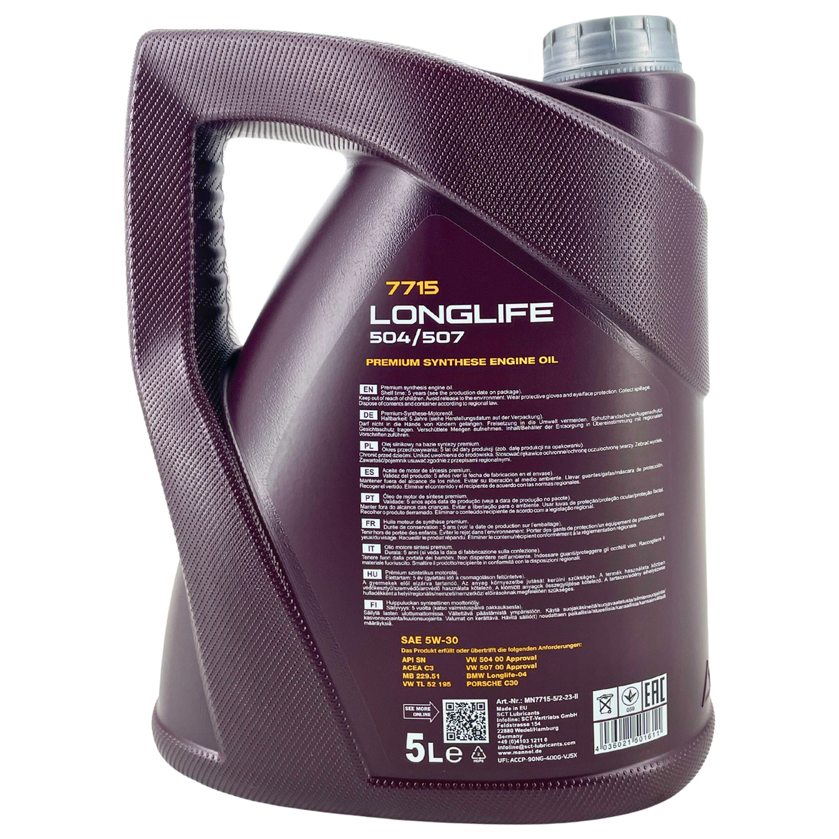 MANN-FILTER ÖLFILTER + 5L MANNOL LONGLIFE 5W-30 MOTORÖL für VW 504 507.00 5W30