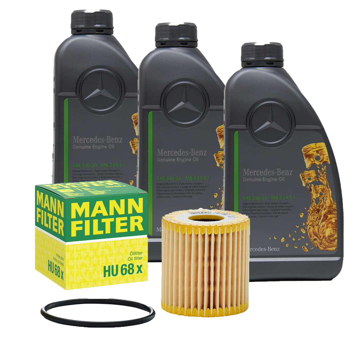 3L ORIGINAL 5W-30 MB 229.51 + MANN Ölfilter für SMART CITY-COUPE FORTWO 450 451